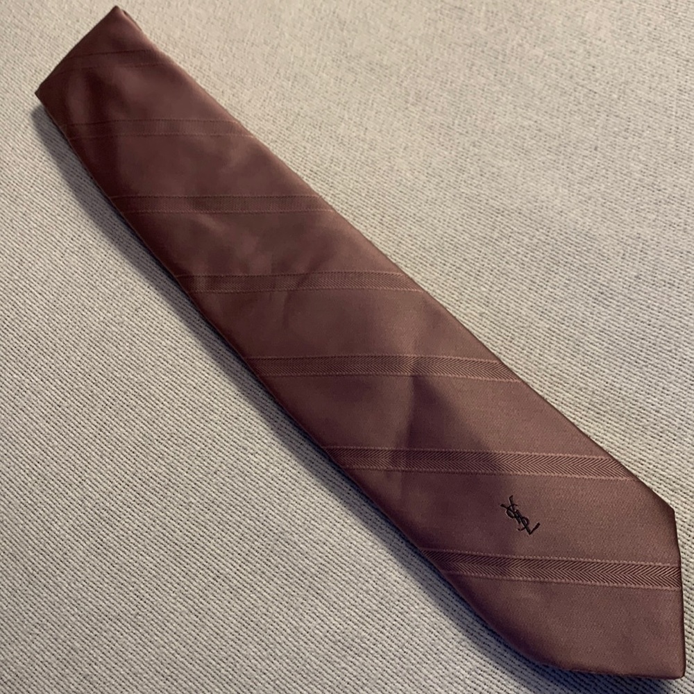All pink YSL  tie